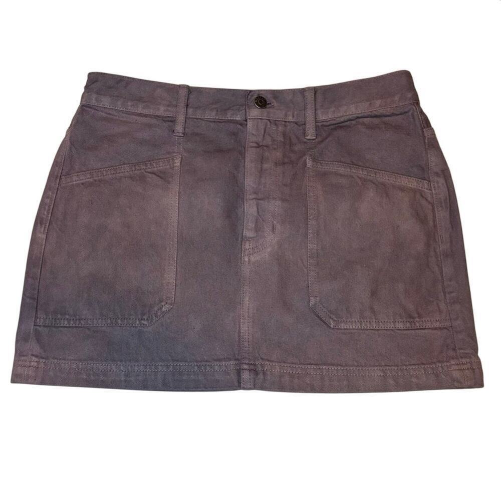 Madewell x MN Dye Studio Chalked Fig Denim Micro Mini Skirt 28
